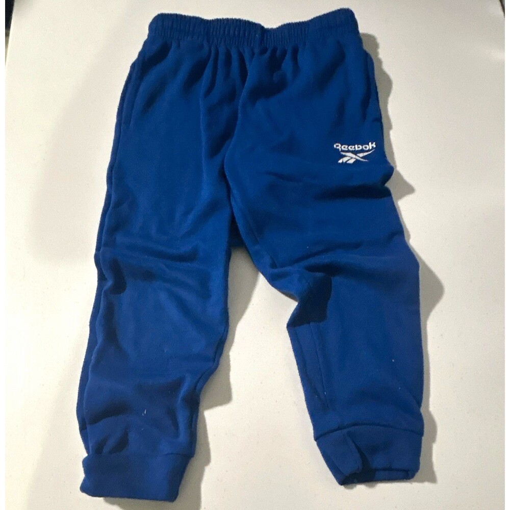 Reebok Boys Blue Fleece Jogger Pants Size 8 Polyester Elastic Waist Pull-On